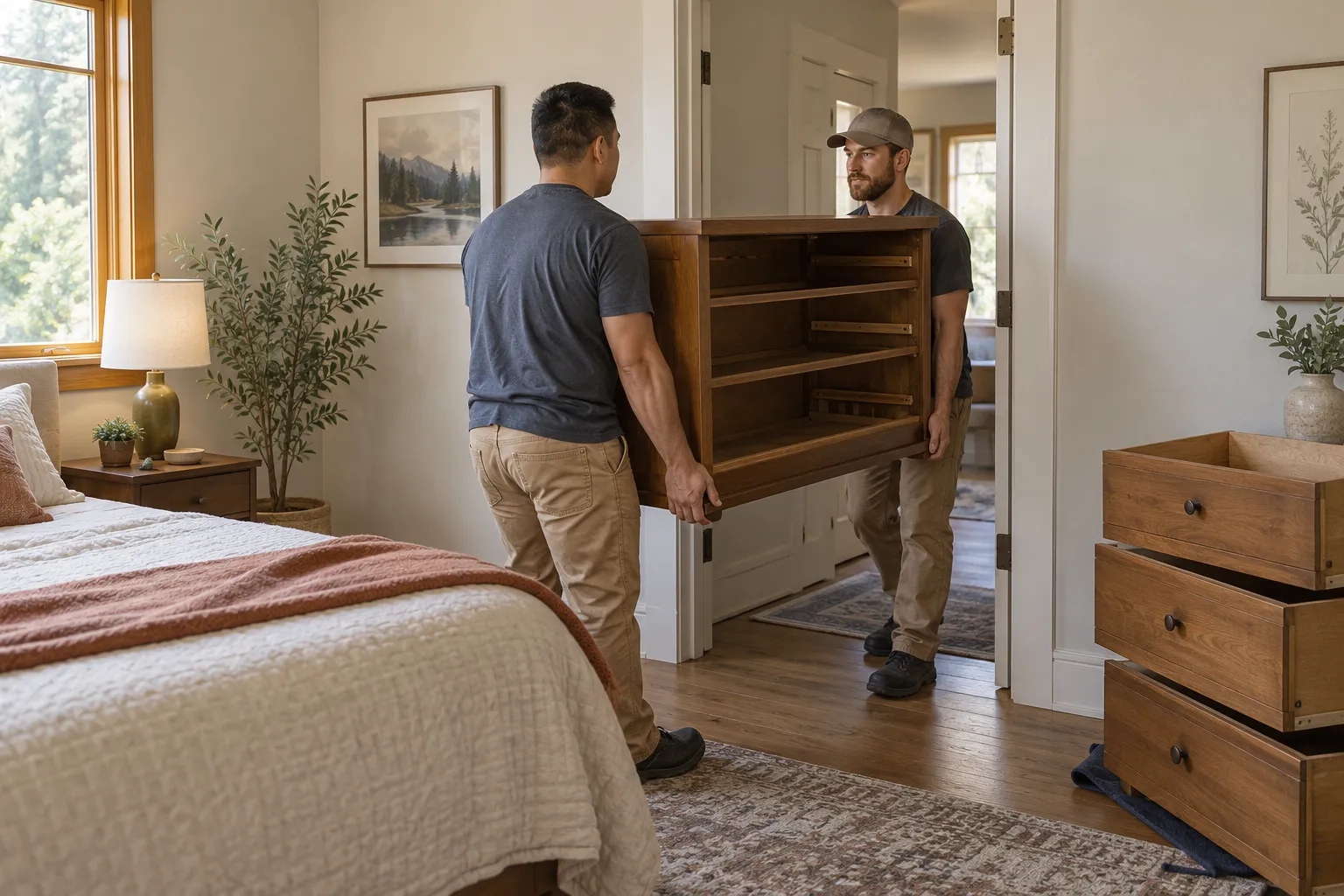 Bedroom Furniture Removal service in progress